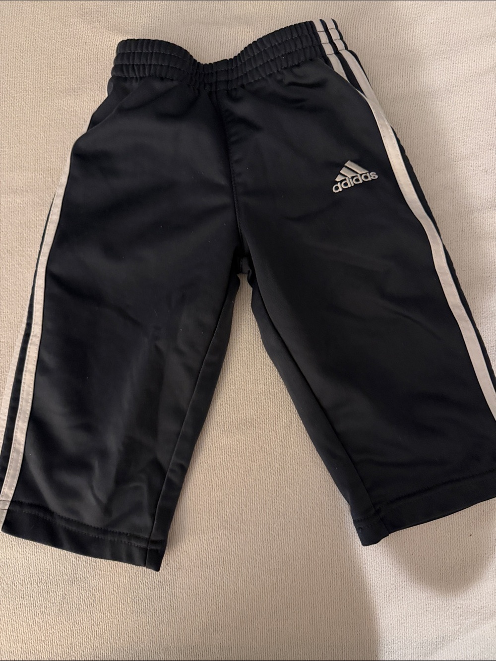 adidas Black Kids Sweatpants with White Side Stripes